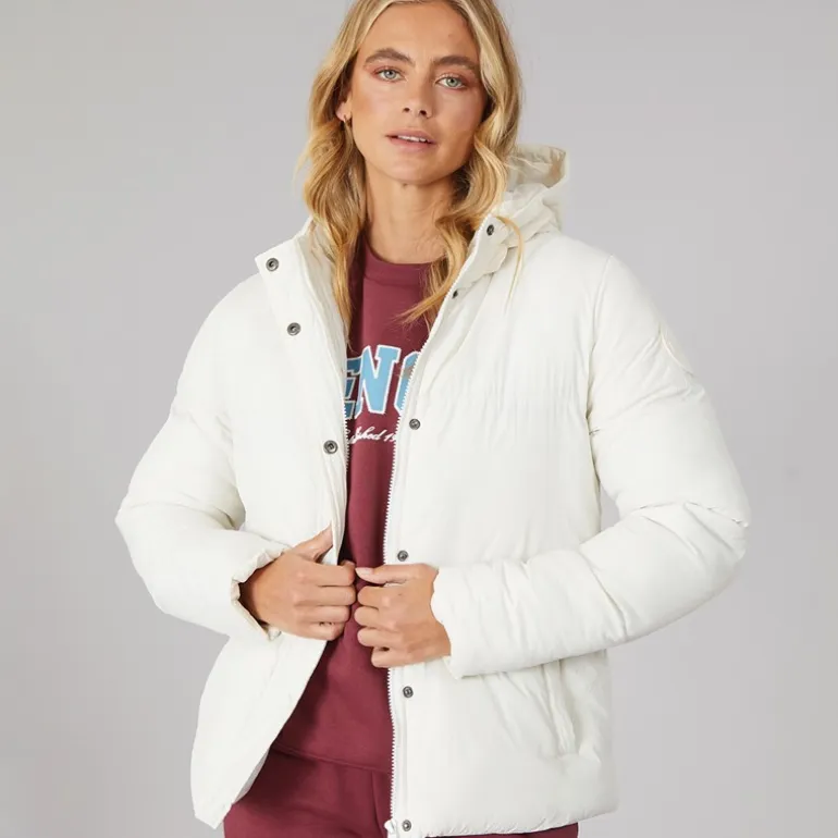 Bench Damen Willah Kurze Steppjacke Winter Weiss