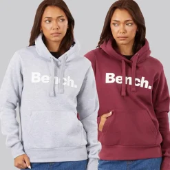 Bench Damen Zweierpack Kapuzenpullover Grau Meliert Cordovan