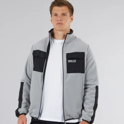 Bench Herren Anders Trichterhals Fleece Rund Grau