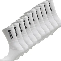Bench Herren Ardal Zehn Pack Gepolsterte Crew Socken Weiß/Schwarz