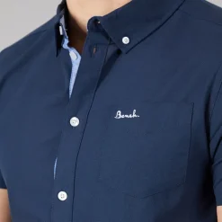 Bench Herren Bowdon Kurzarm Hemd Marineblau