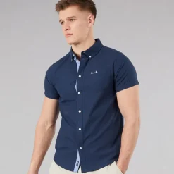 Bench Herren Bowdon Kurzarm Hemd Marineblau