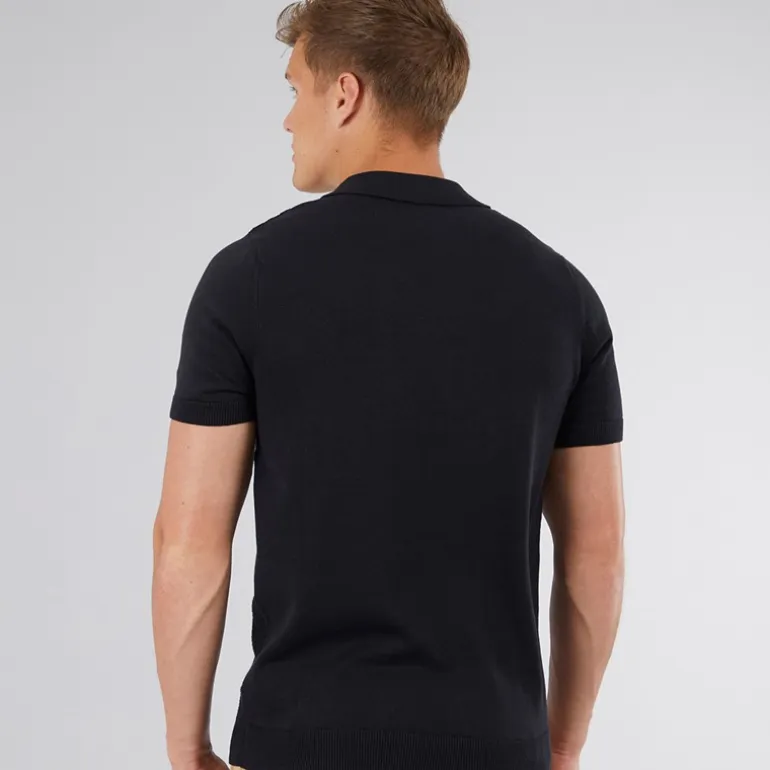 Bench Herren Brescia Strick Polo Schwarz