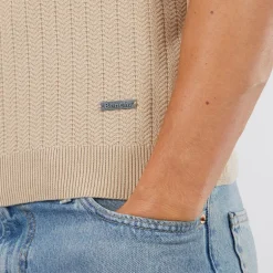 Bench Herren Brescia Strick Polohemd Stone