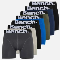 Bench Herren Dulau Sieben Pack Bambus Boxershorts Schwarz/Marineblau/Königsblau/Khaki/Hellgrau/Dunkelgrau Schwarz/Schwarz/Navy/Royal/Khaki/Stone Grey/Dark Grey