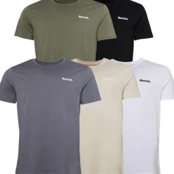 Bench Herren Envoy Fünf-Pack T-Shirts Schwarz/Hell Khaki/Weiß/Stein/Stahlgrau