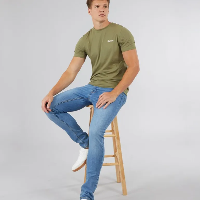 Bench Herren Envoy Fünf-Pack T-Shirts Schwarz/Hell Khaki/Weiß/Stein/Stahlgrau