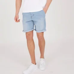 Bench Herren Javid Jeans Shorts Hellblau