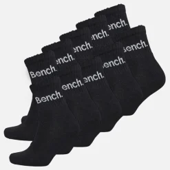 Bench Herren Kanter Zehnerpack Polster Viertel Crew Socken Schwarz