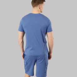 Bench Herren Ludar T Shirt Und Shorts Set Mid Blue