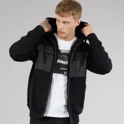 Bench Herren Minski Gestrickter Kapuzenpullover Schwarz