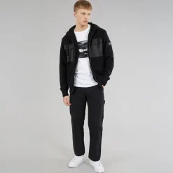 Bench Herren Minski Gestrickter Kapuzenpullover Schwarz
