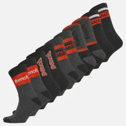 Bench Herren Netzten Zehnerpack Gepolsterte Crew Socken Assorted
