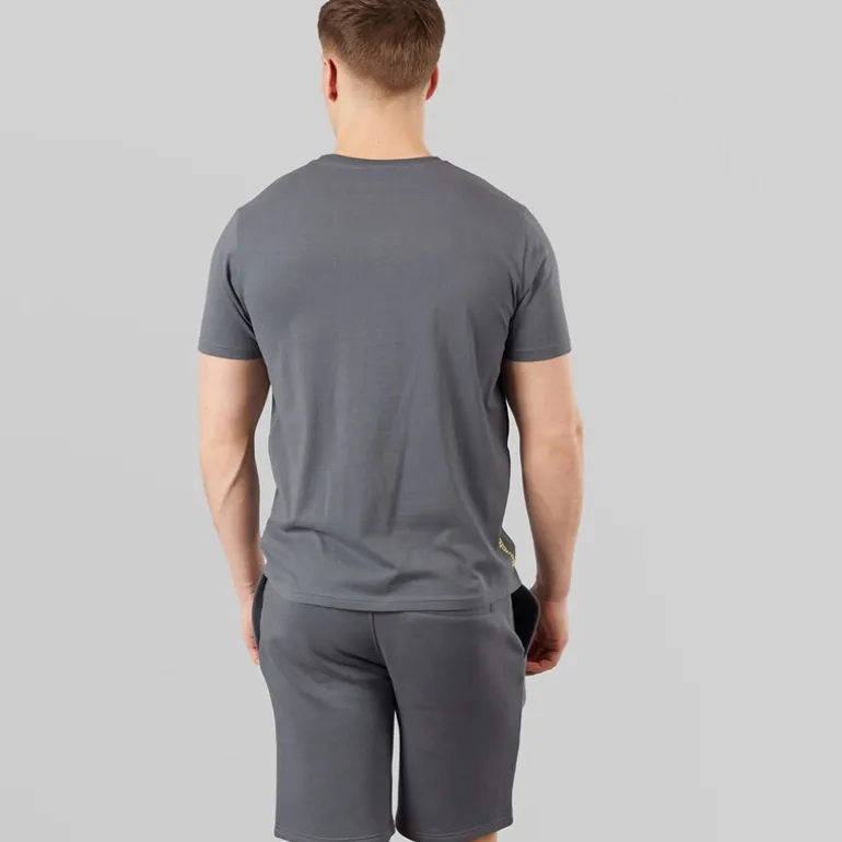 Bench Herren Nuvero T Shirt Und Shorts Set Steel Grey