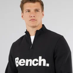Bench Herren Plinth Punkte 1/4 Reißverschluss Trichterkragen Sweatshirt Schwarz