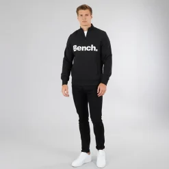 Bench Herren Plinth Punkte 1/4 Reißverschluss Trichterkragen Sweatshirt Schwarz