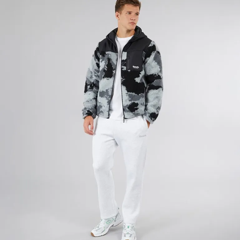 Bench Herren Riota Jogginghose mit offenem Saum Hellgrau Meliert