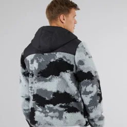 Bench Herren Sableo Fleece Kapuzenpullover Schwarz Camouflage