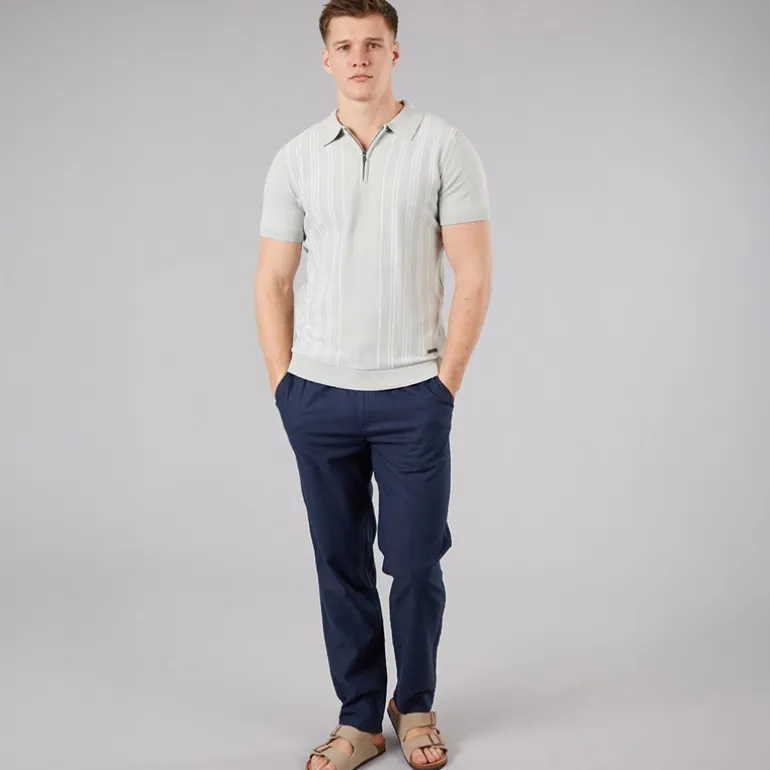 Bench Herren Semand Leinen Mischung Hose Navy