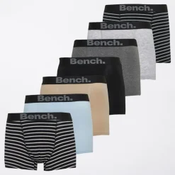 Bench Herren Tosinev Sieben Pack Boxershorts Black Stripes/Skyway/Charcoal Marl/Black Stripes/Stone/Schwarz/Grey Marl