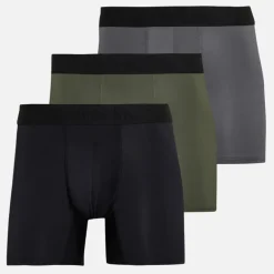 Bench Herren Veriato 3er-Pack Mikrofaser Boxershorts Schwarz/Khaki/Steel Grey