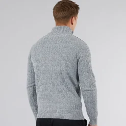 Bench Herren Verto 1/4 Reißverschluss Trichterkragen Pullover Hell Grau Meliert