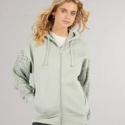 Bench Hoodie mit Reißverschluss Damen Salbei