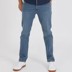 Bench Jeans Herren Stuart Straight Fit Mittelblau Waschung
