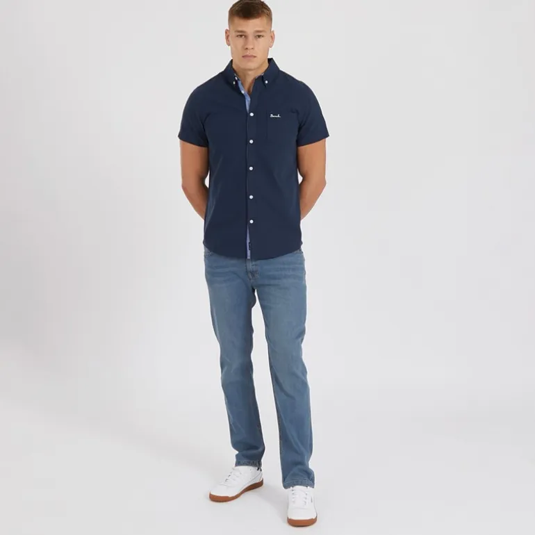 Bench Jeans Herren Stuart Straight Fit Mittelblau Waschung