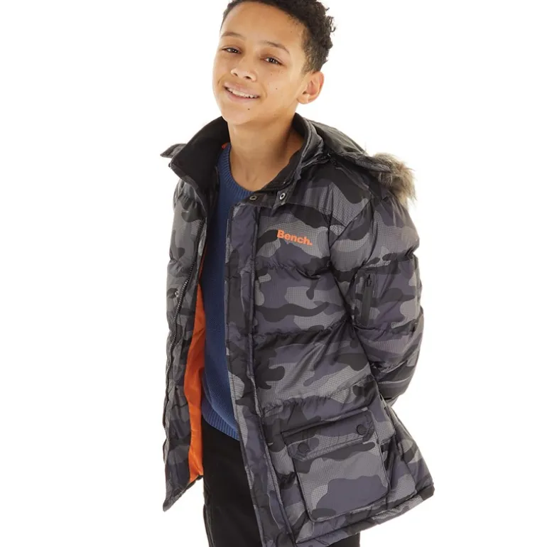 Bench Junge Calcott Jacke Schwarz Digi Camo