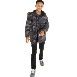 Bench Junge Calcott Jacke Schwarz Digi Camo