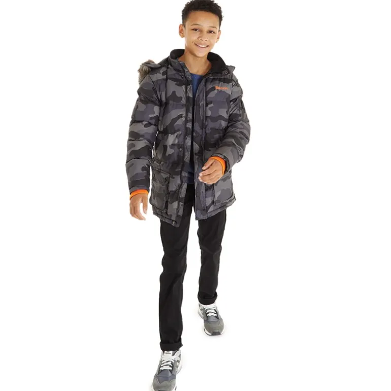 Bench Junge Calcott Jacke Schwarz Digi Camo