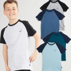 Bench Junge Marster 5er-Pack T-Shirts Grau Meliert / Eis / Krickente / Weiß / Schiefer Blau