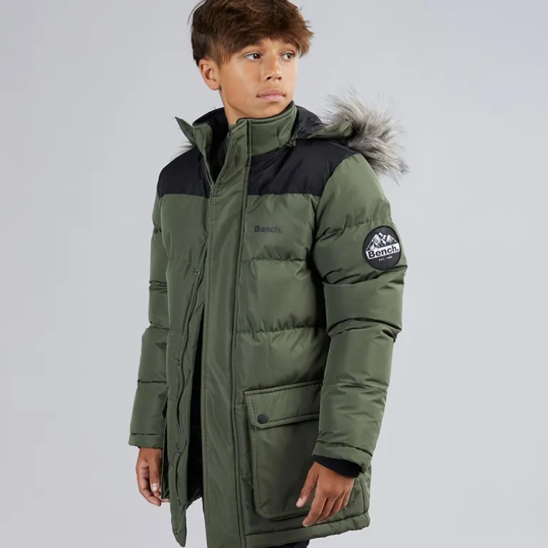 Bench Junge Propp gesteppter Parka Mantel Khaki