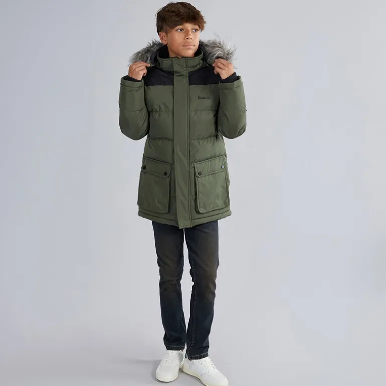Bench Junge Propp gesteppter Parka Mantel Khaki