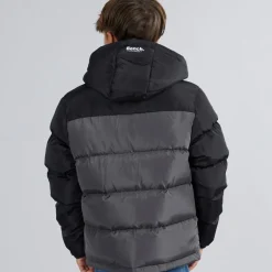 Bench Junge Vireo Kapuzen Daunenjacke Dark Grey/Schwarz
