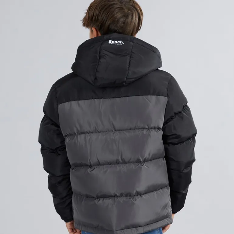 Bench Junge Vireo Kapuzen Daunenjacke Dark Grey/Schwarz