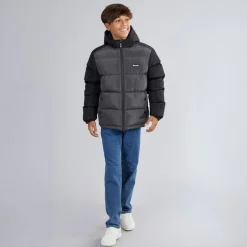 Bench Junge Vireo Kapuzen Daunenjacke Dark Grey/Schwarz