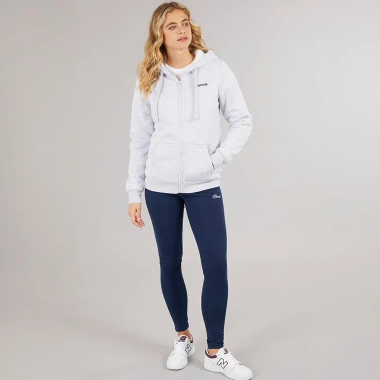 Bench Kapuzenpullover Damen Mintz Teddy gefüttert mit Reißverschluss Grau Melange