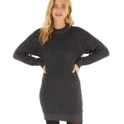 Bench Kleid Karlie Strick Schwarz Melange Damen