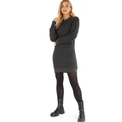 Bench Kleid Karlie Strick Schwarz Melange Damen