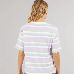 Bench T-Shirt Sharni Streifen Lila Damen