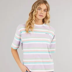 Bench T-Shirt Sharni Streifen Lila Damen