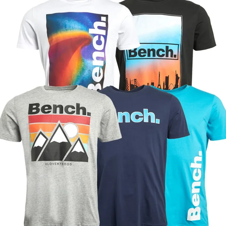 Bench T-Shirts Herren Tayo Fünfer-Pack Gemischt