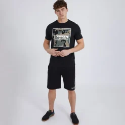 Bench T-Shirt und Shorts Set Herren Sanlo Schwarz