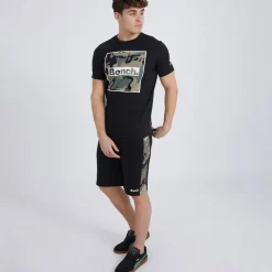 Bench T-Shirt und Shorts Set Herren Sanlo Schwarz