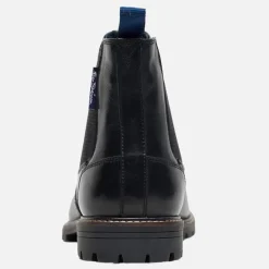 Ben Sherman Herren Baron Leder Chelsea Stiefel Schwarz