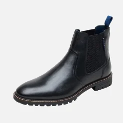 Ben Sherman Herren Baron Leder Chelsea Stiefel Schwarz