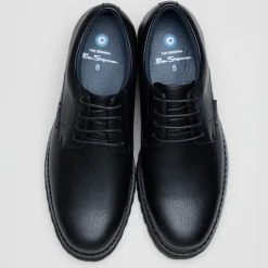 Ben Sherman Herren Chesterley Derby Schuhe Black Grainy Pu