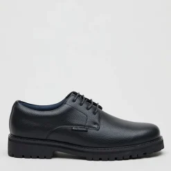 Ben Sherman Herren Chesterley Derby Schuhe Black Grainy Pu